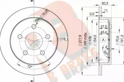 R BRAKE 78rbd22058 -  Тормозной диск